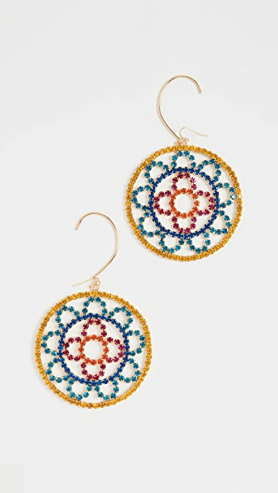 Shop Area Crystal Cupchain Crochet Earrings In Multi Color