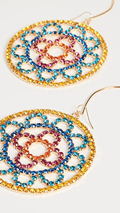 Shop Area Crystal Cupchain Crochet Earrings In Multi Color