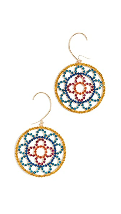 Shop Area Crystal Cupchain Crochet Earrings In Multi Color