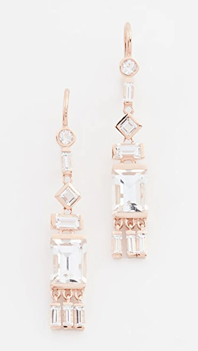 Shop Jane Taylor 14k Tassel Earrings In White Topaz