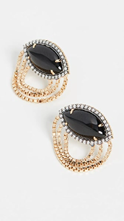 Shop Sorellina 18k Axl Marquise Fringe Earrings In Black Onyx