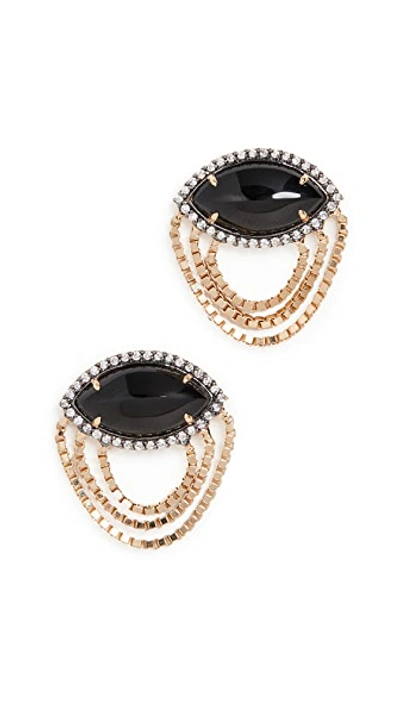Shop Sorellina 18k Axl Marquise Fringe Earrings In Black Onyx