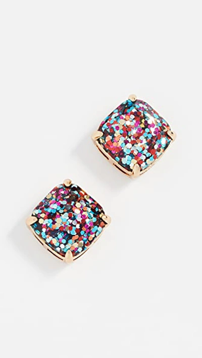 Shop Kate Spade Small Square Stud Earrings In Multi Glitter