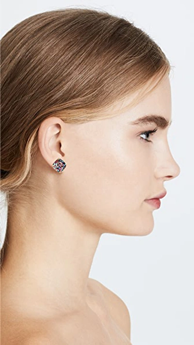 Shop Kate Spade Small Square Stud Earrings In Multi Glitter