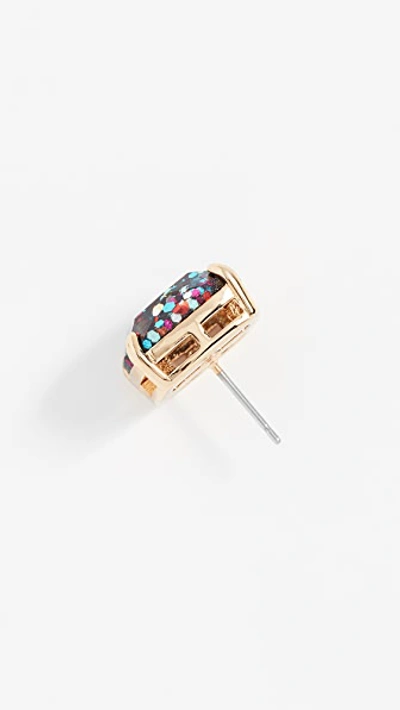 Shop Kate Spade Small Square Stud Earrings In Multi Glitter