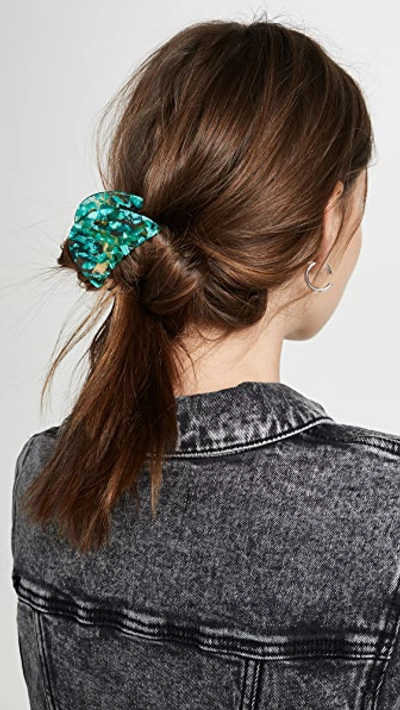 Shop Lele Sadoughi Tortoise Hair Clip In Laurel Green