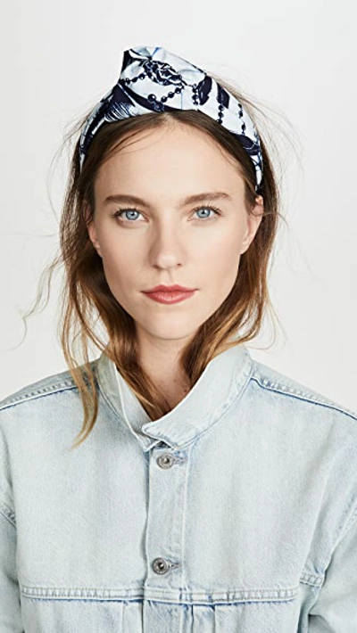 Jennifer Behr Samaya Headband In Indigo Multi | ModeSens
