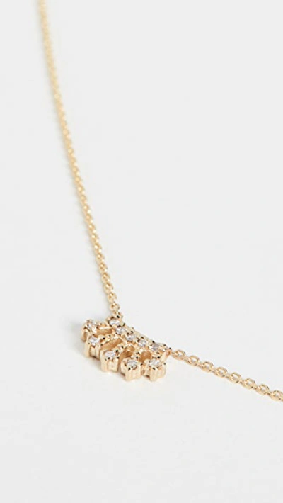 Shop Jennie Kwon Designs 14k Mini Diamond Crown Necklace In Yellow Gold