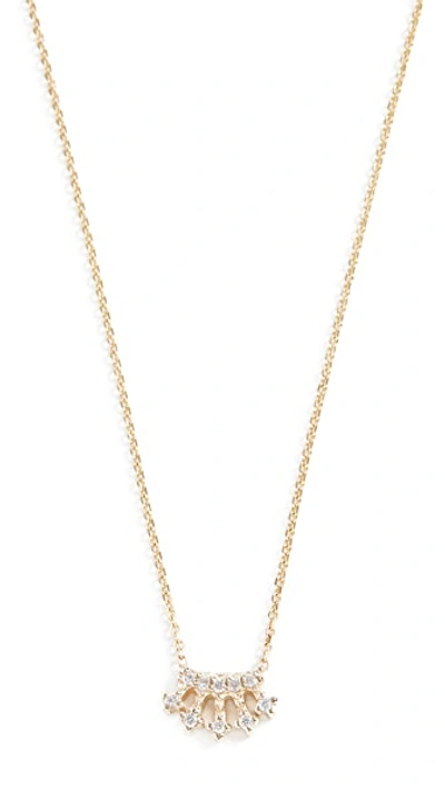 Shop Jennie Kwon Designs 14k Mini Diamond Crown Necklace In Yellow Gold