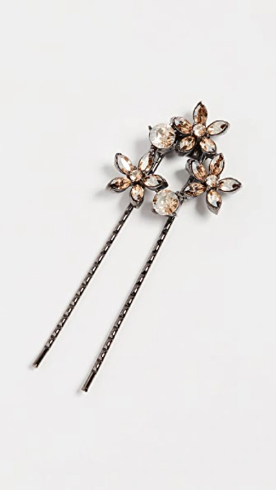 Shop Oscar De La Renta Crystal Star Hair Pin In Cry Gold Shadow