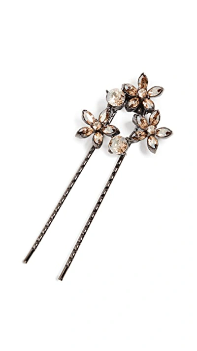 Shop Oscar De La Renta Crystal Star Hair Pin In Cry Gold Shadow