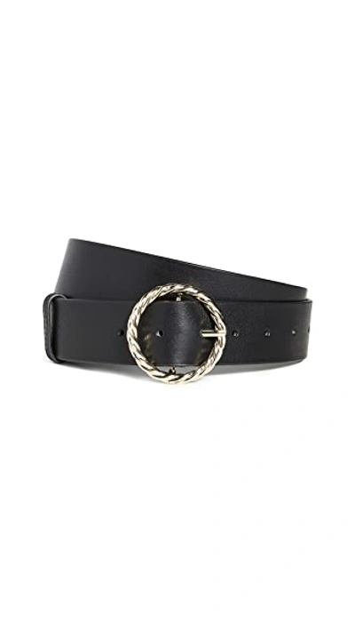 Shop Loeffler Randall Leo Twisted Circle Buckle Belt In Black