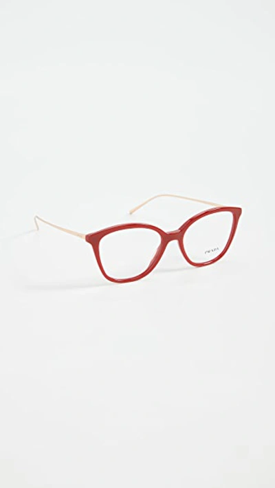 Shop Prada Rounded Glasses In Purple Red