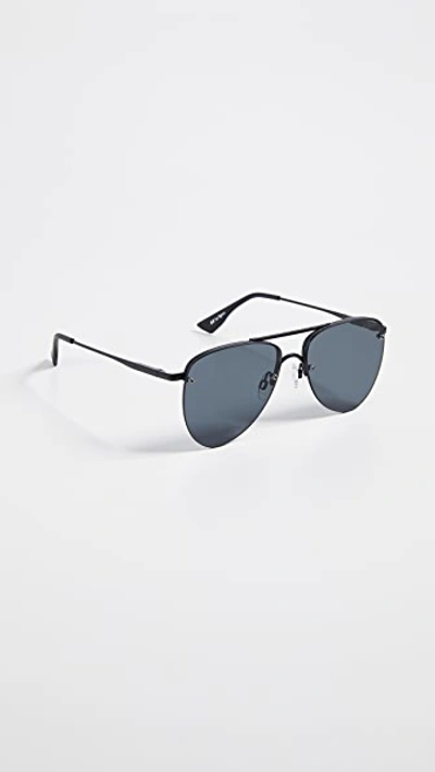 Le Specs The Prince Matte Black 1602147 - As Seen On Alessandra Ambrosio In Matte Black/smoke Mono