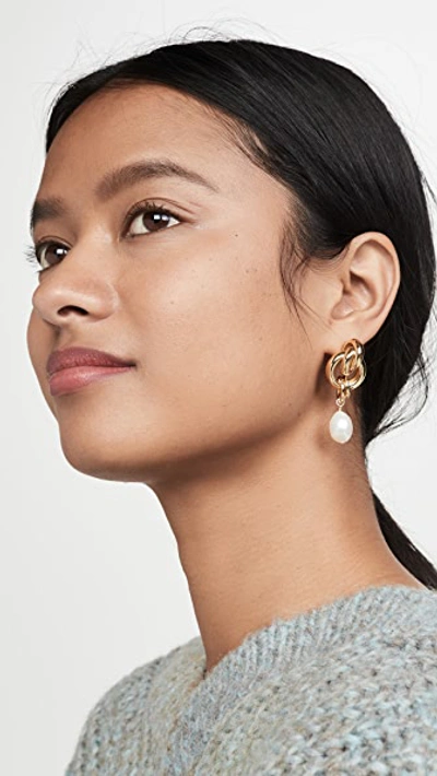 Shop Cloverpost Linger Earrings In Yellow Gold