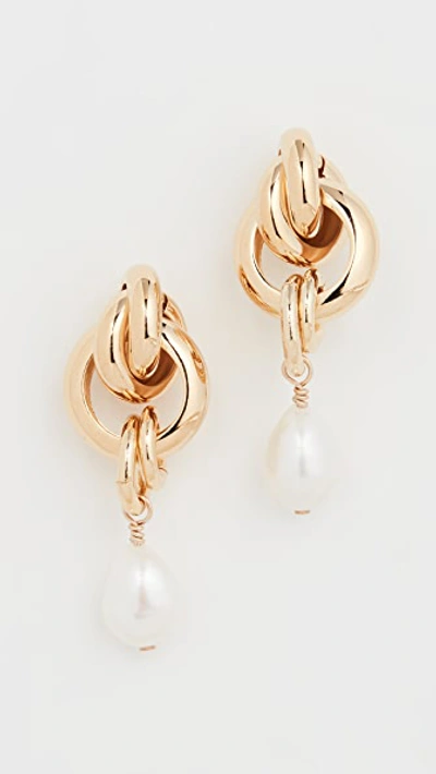 Shop Cloverpost Linger Earrings In Yellow Gold