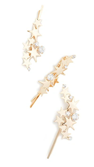 Shop Lelet Ny Modern Star Pins Set Of 3 In Gold/crystal