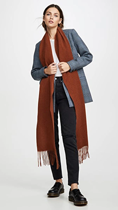 Shop Acne Studios Canada Skinny Scarf In Rust Melange