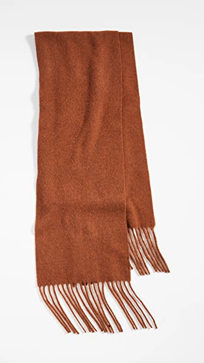 Acne Studios Fringed Mélange Wool Scarf In Rust Melange