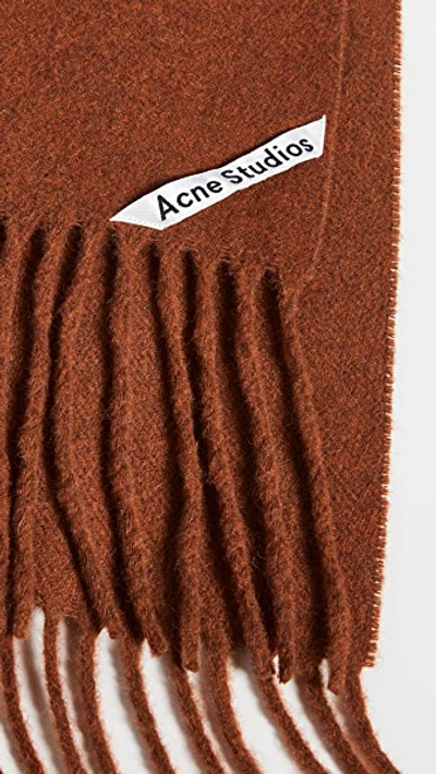 Acne Studios Fringed Mélange Wool Scarf In Rust Melange