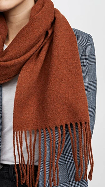 Acne Studios Fringed Mélange Wool Scarf In Rust Melange
