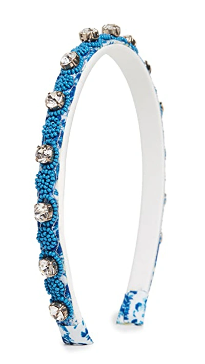 Shop Hemant & Nandita Suho Headband In Blue