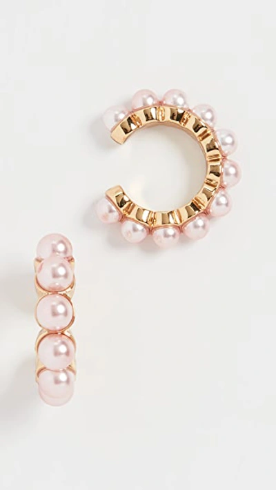 Shop Baublebar Clasina Ear Cuff Set In Pink/gold
