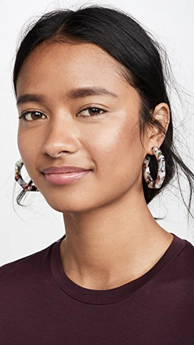 Madewell Jane Acetate Geo Hoop Earrings In Dusty Fern Tort ModeSens