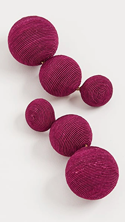 Shop Rebecca De Ravenel Classic 3 Drop Earrings In Bomba Berry