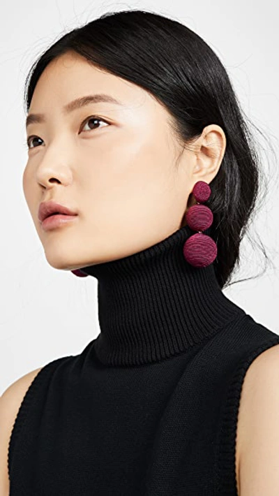 Shop Rebecca De Ravenel Classic 3 Drop Earrings In Bomba Berry