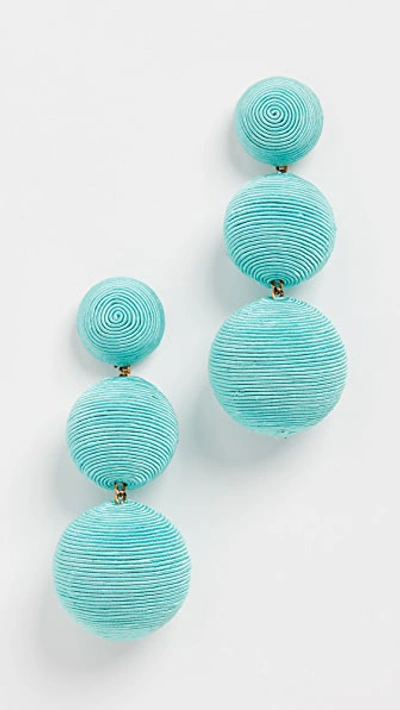 Shop Rebecca De Ravenel Classic 3 Drop Earrings In Calypso/turquoise
