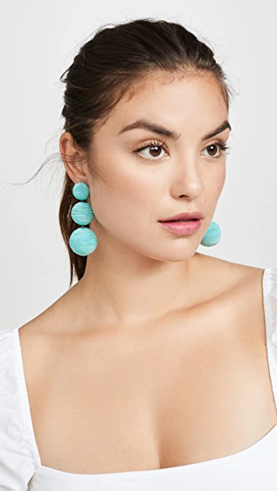 Shop Rebecca De Ravenel Classic 3 Drop Earrings In Calypso/turquoise