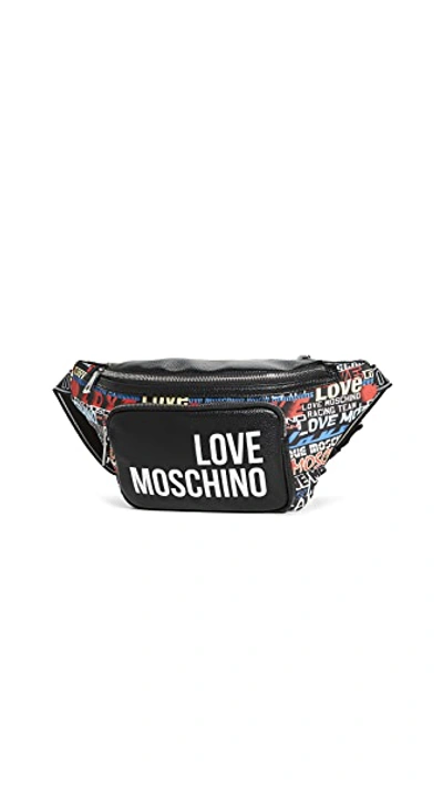 Shop Moschino Belt Bag In Multicolor/black
