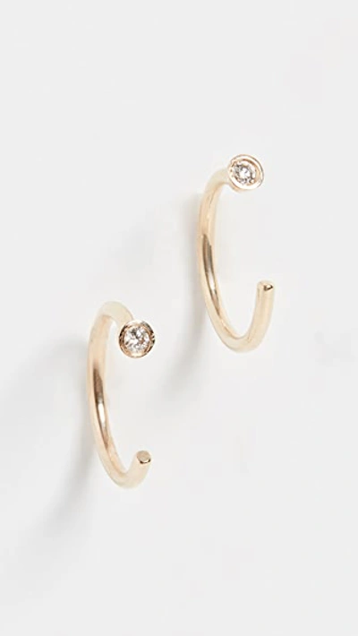 Shop Ariel Gordon Jewelry Mini Diamond Dust Hoop Earrings In Gold