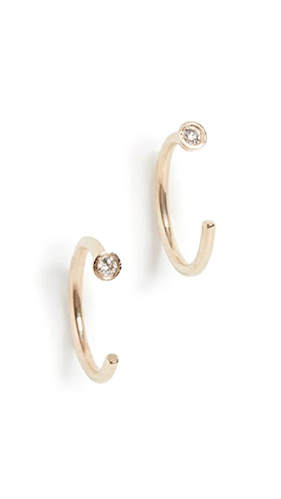 Shop Ariel Gordon Jewelry Mini Diamond Dust Hoop Earrings In Gold