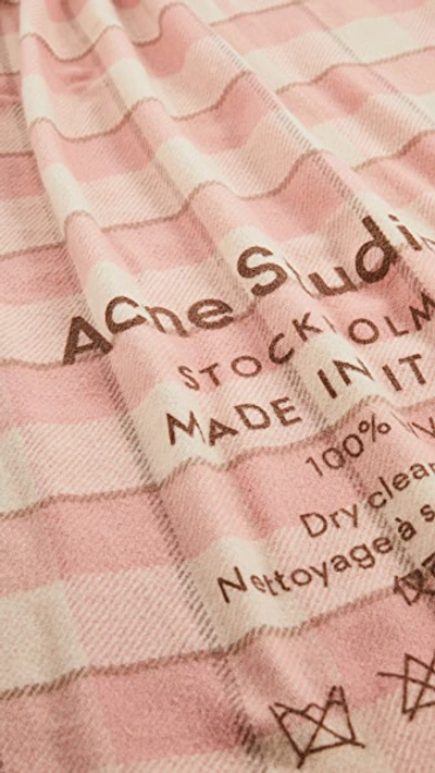 Shop Acne Studios Cassiar Check Scarf In Wheat Beige/pink