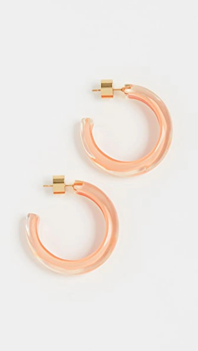 Shop Alison Lou Small Jelly Hoops In Peach