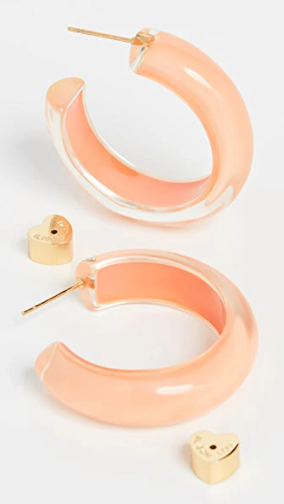 Shop Alison Lou Small Jelly Hoops In Peach