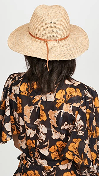 Shop Hat Attack Crochet Continental Hat In Natural/tobacco