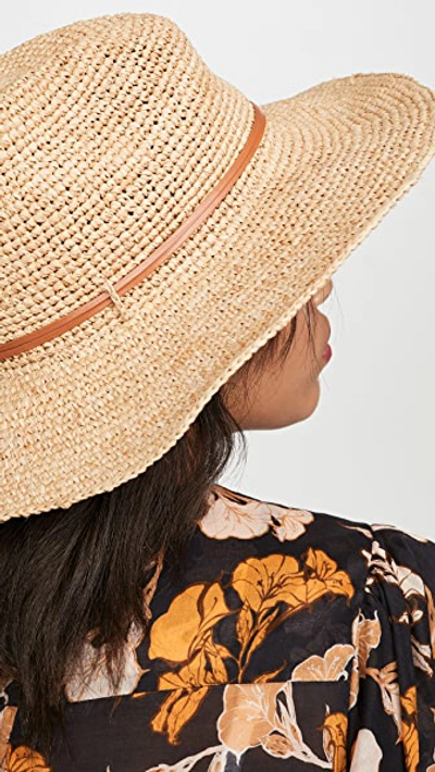 Shop Hat Attack Crochet Continental Hat In Natural/tobacco