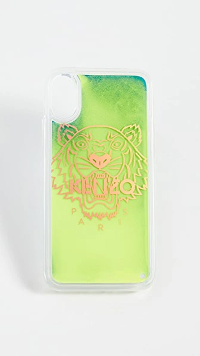 Shop Kenzo Tiger Head Sand Iphone Xs / X Case In Lemon