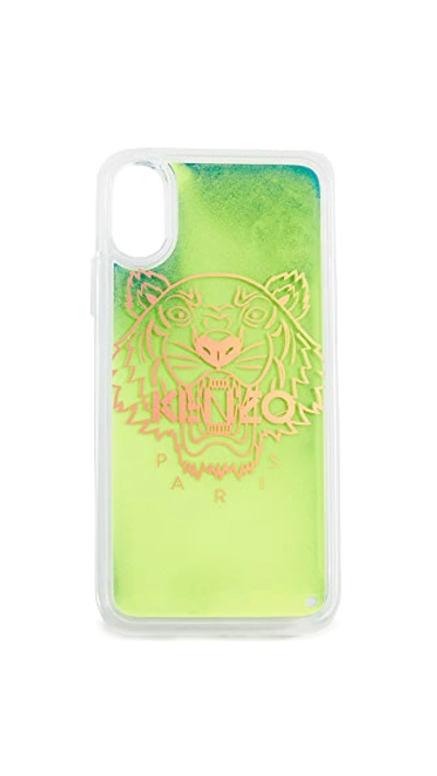 Shop Kenzo Tiger Head Sand Iphone Xs / X Case In Lemon