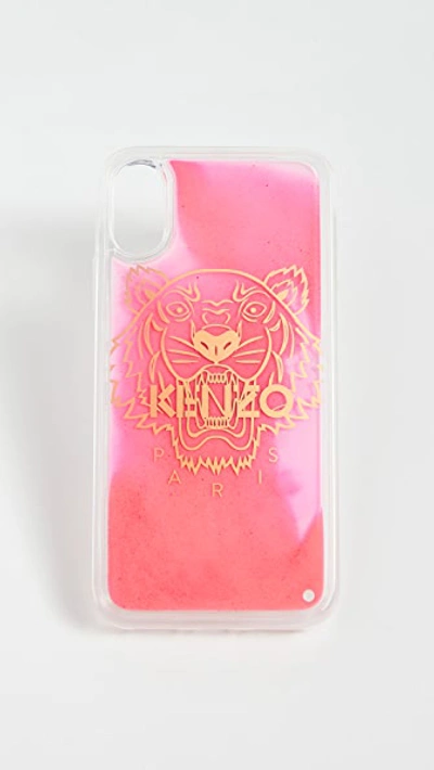 Shop Kenzo Tiger Head Sand Iphone Xs / X Case In Strawberry