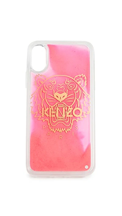 Shop Kenzo Tiger Head Sand Iphone Xs / X Case In Strawberry