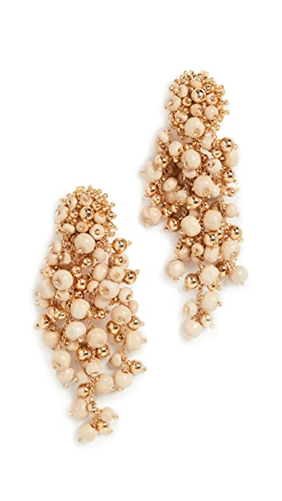 Shop Oscar De La Renta Beaded Cascade Drop Earrings In Ivory