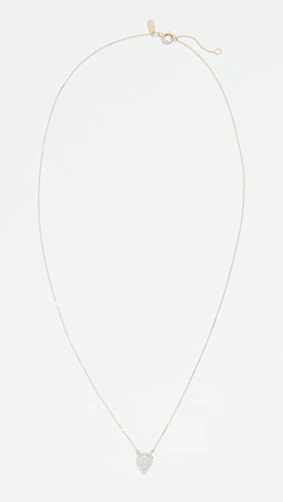 Shop Adina Reyter 14k Gold Solid Pavé Teardrop Necklace In Gold/clear