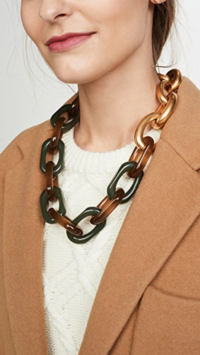 Shop Marni Resin Necklace In Gold