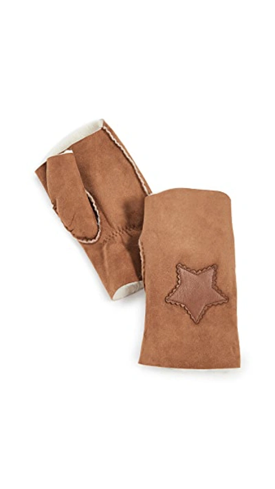 Shop Agnelle Sherif Fingerless Gloves In Chesnut