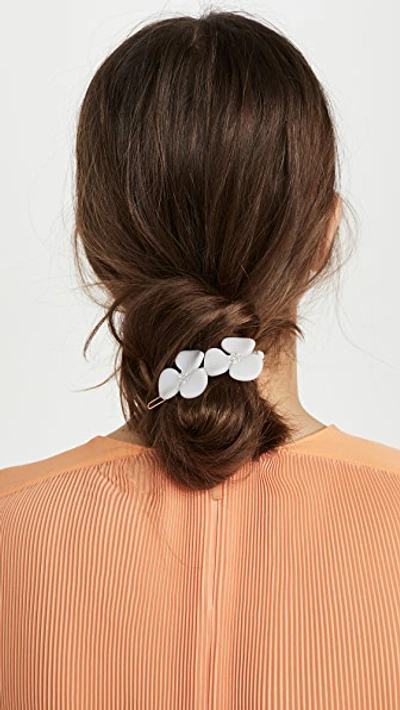 Shop Alexandre De Paris Floral Clip In White