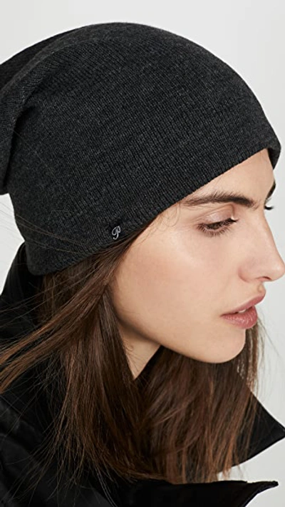 Shop Plush Barca Slouchy Fleece Lined Hat In Charcoal